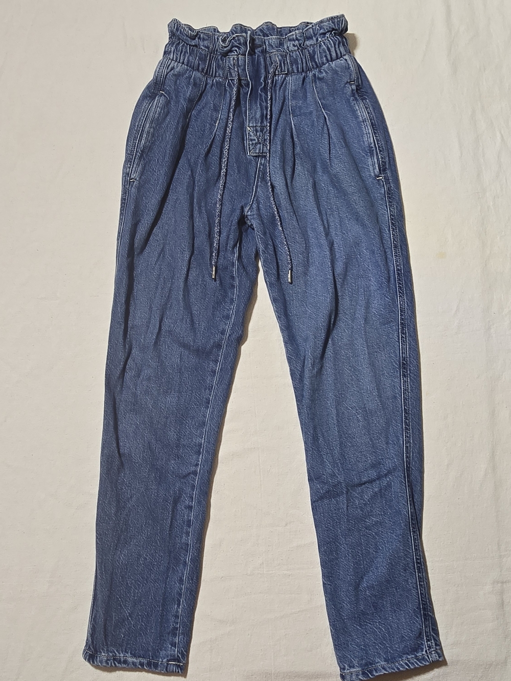 Arizona Jean Company Dark Blue Paperbag-Waist Relaxed Jeans